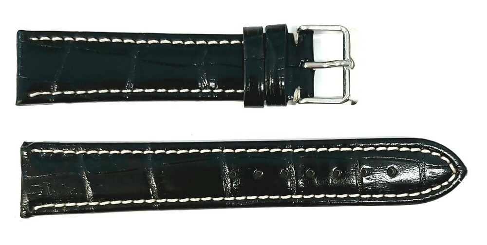 Pasek Chermond A149 CZARNY NIĆ BIAŁA 20MM