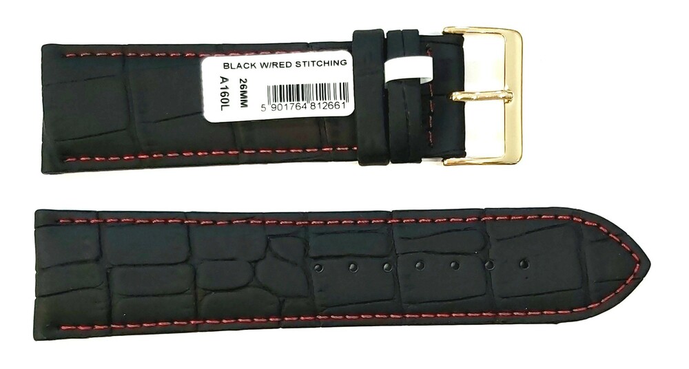 Pasek Chermond A160L CZARNY NIĆ CZERWONA 26MM