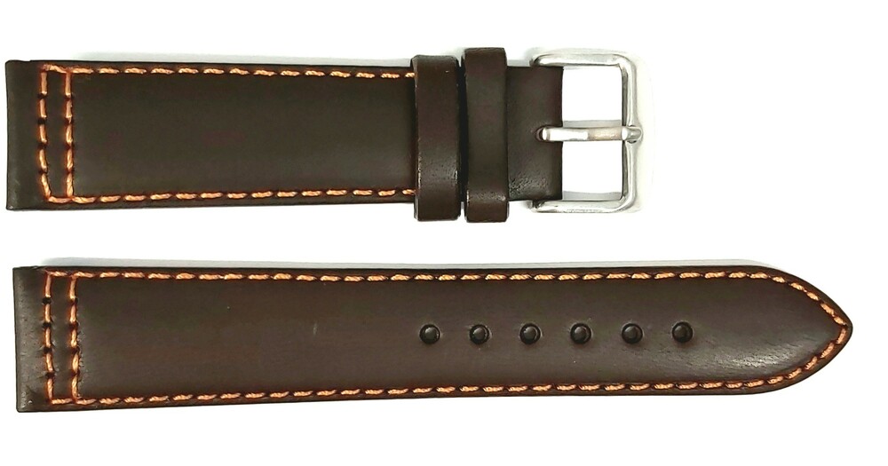Pasek Chermond A192 BRĄZOWY NIĆ POMARAŃCZOWA 20MM