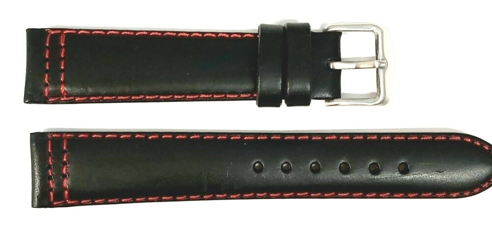 Pasek Chermond A192 CZARNY NIĆ CZERWONA 18MM