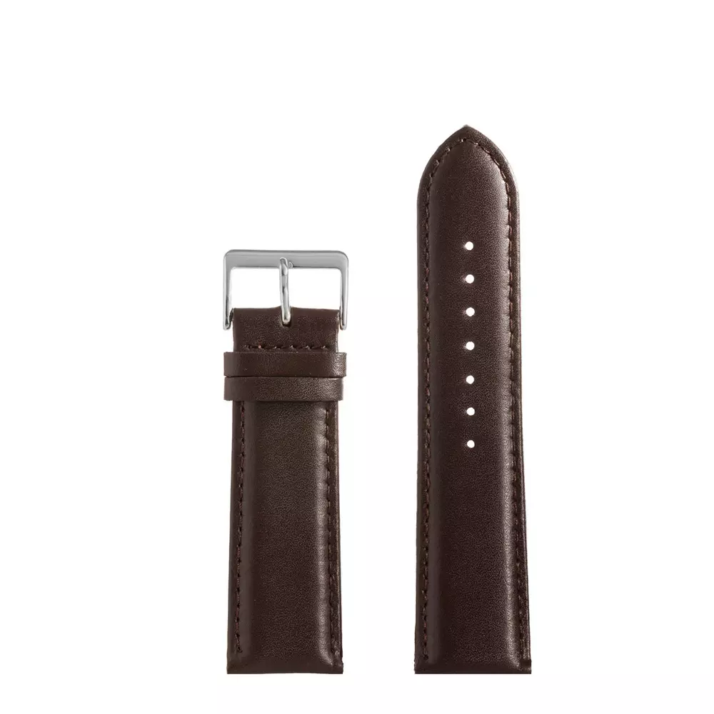 Pasek CHERMOND A217 BRĄZOWY KLAMRA SREBRNA 24MM