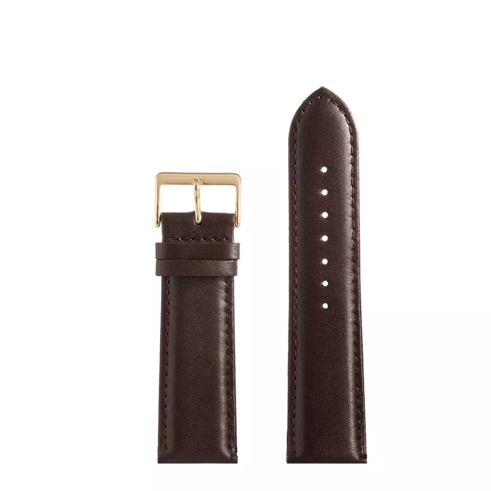 Pasek CHERMOND A217 BRĄZOWY KLAMRA ZLOTA 24MM