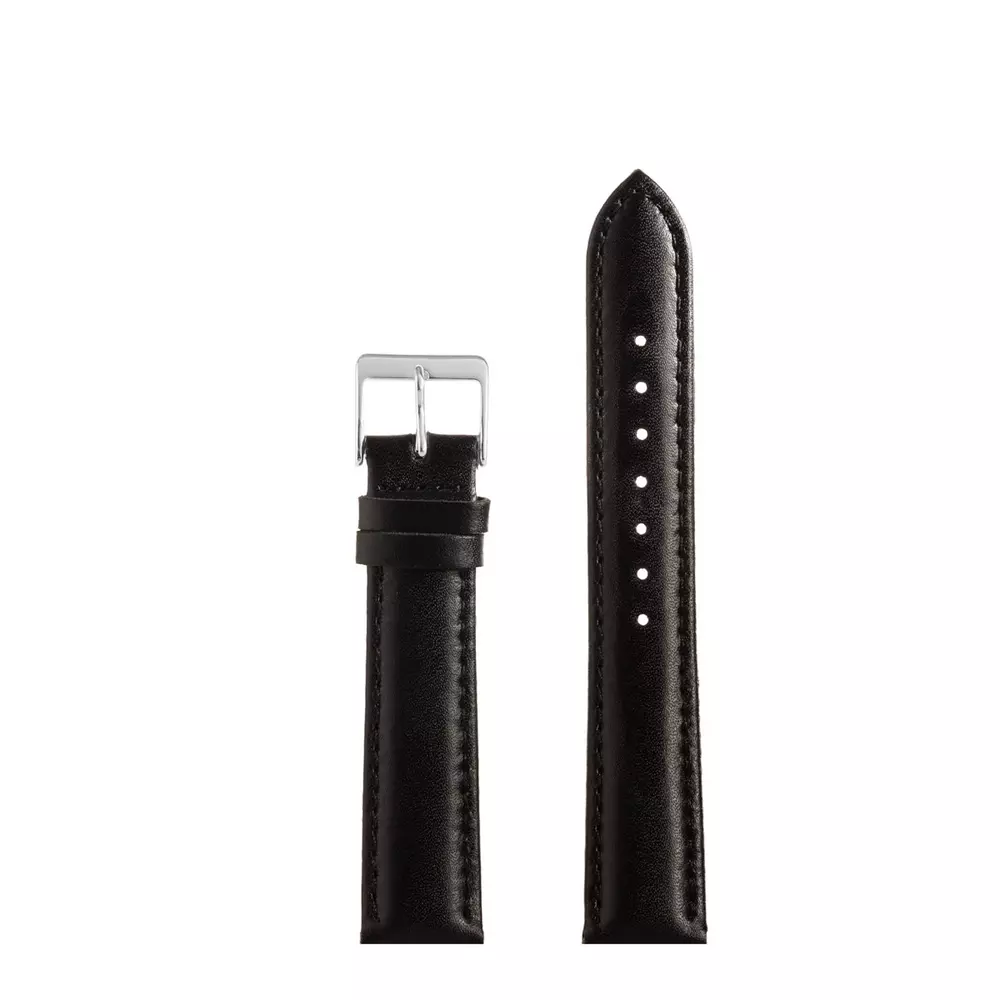Pasek CHERMOND A217 CZARNY KLAMRA SREBRNA 18MM