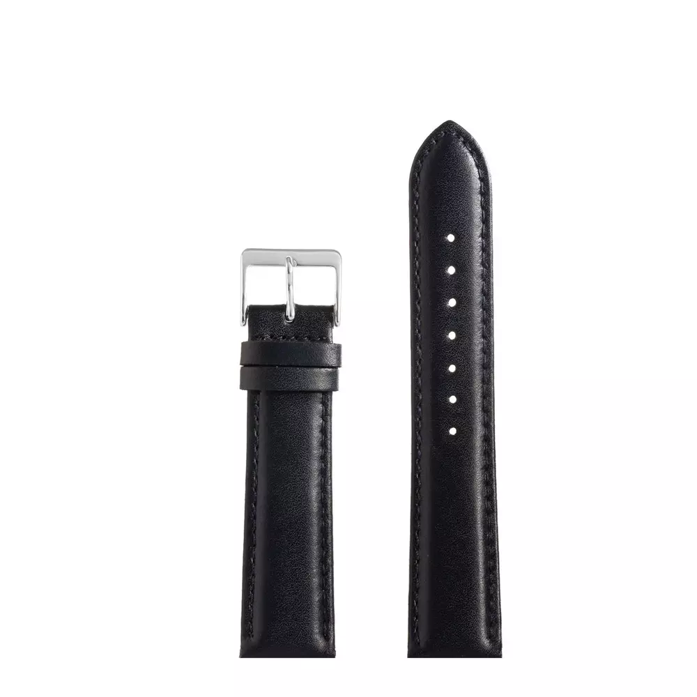 Pasek CHERMOND A217 GRANATOWY KLAMRA SREBRNA 24MM