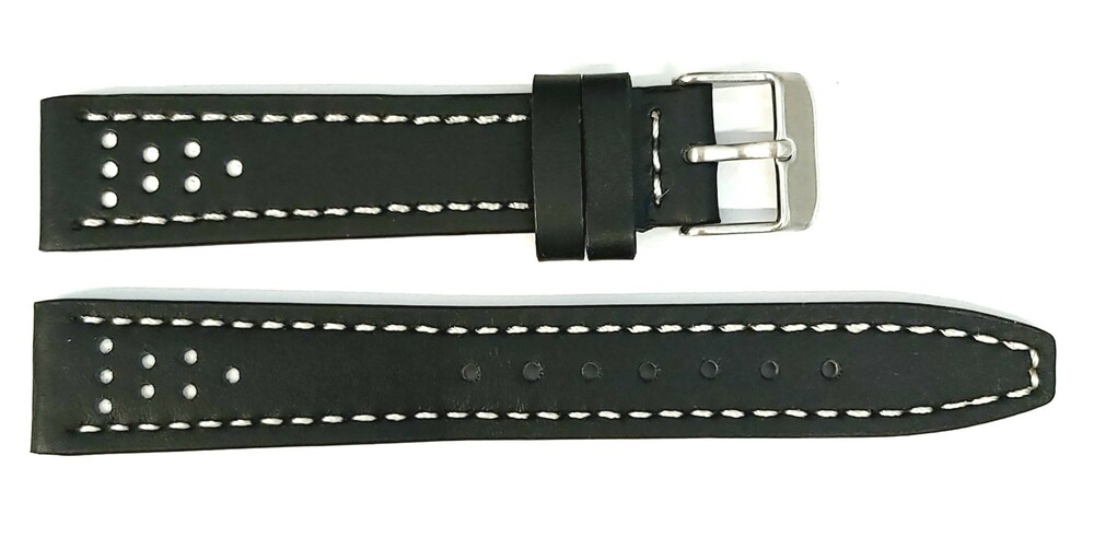 Pasek CHERMOND B019 CZARNY NIĆ BIAŁA 18MM