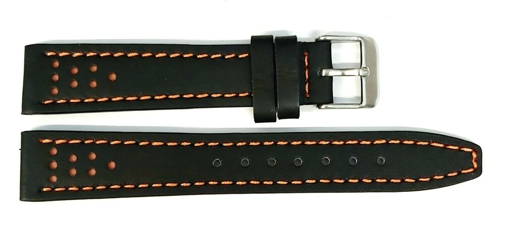 Pasek CHERMOND B019 CZARNY NIĆ  POMARAŃCZOWA 18MM