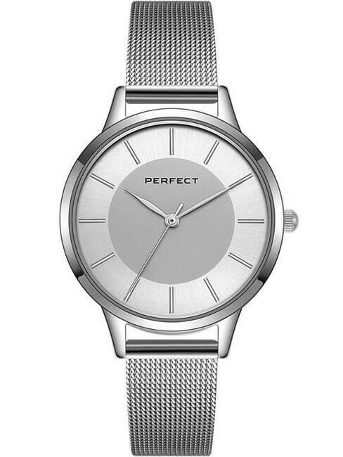 Zegarek PERFECT F359-01 SIATKA IPS TARCZA SILVER