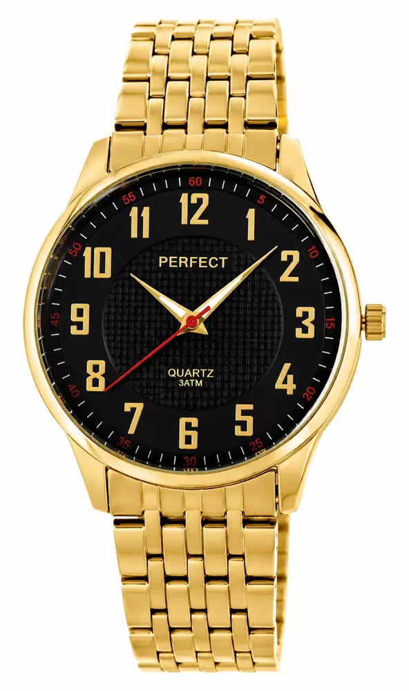 Zegarek PERFECT P202 METAL GOLD TARCZA BLACK