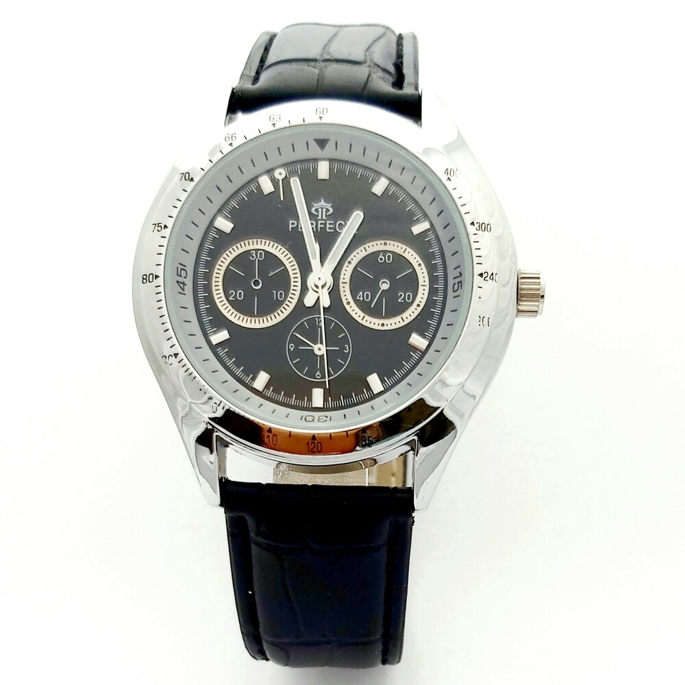 Zegarek PERFECT G117 czarny pasek czarna tarcza