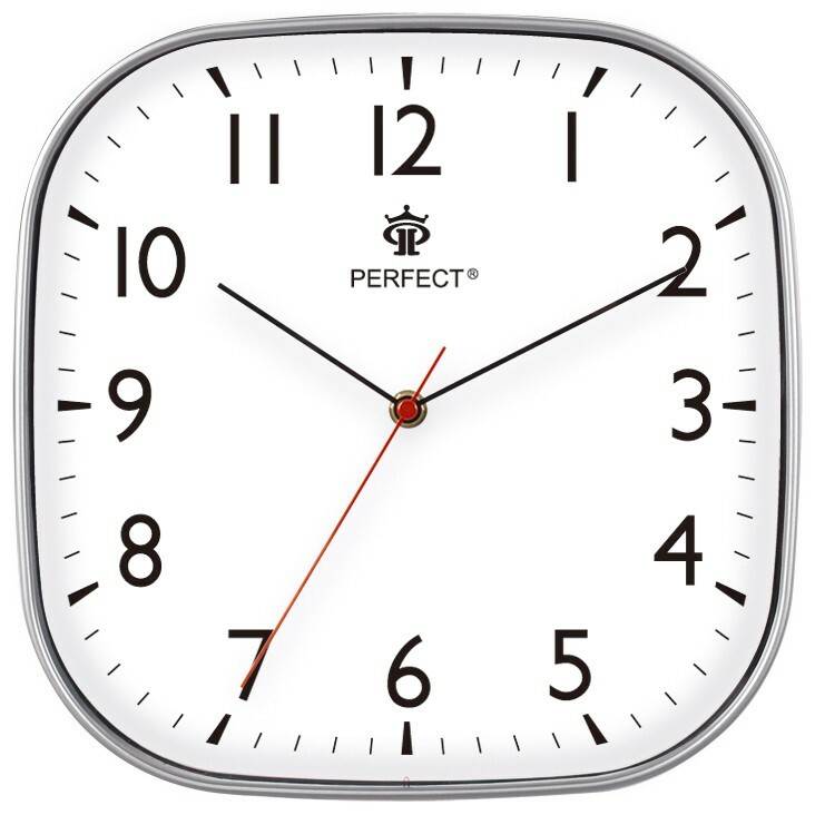 Zegar ścienny analogowy Perfect FX-5803 srebrny Ø 27.5