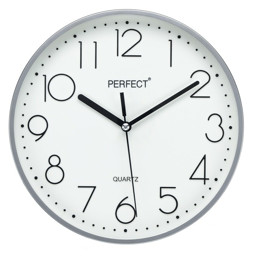 Zegar ścienny analogowy Perfect FX-5814 Srebrny Ø 22CM