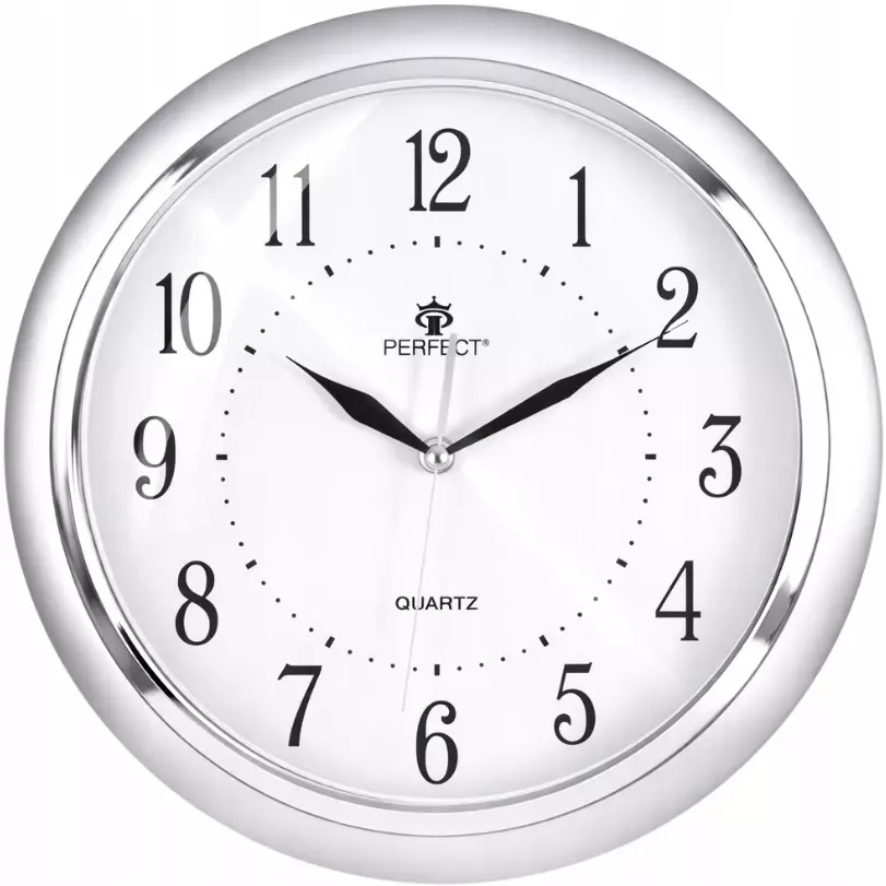 Zegar ścienny analogowy Perfect JQ17 silver Ø 31,5CM
