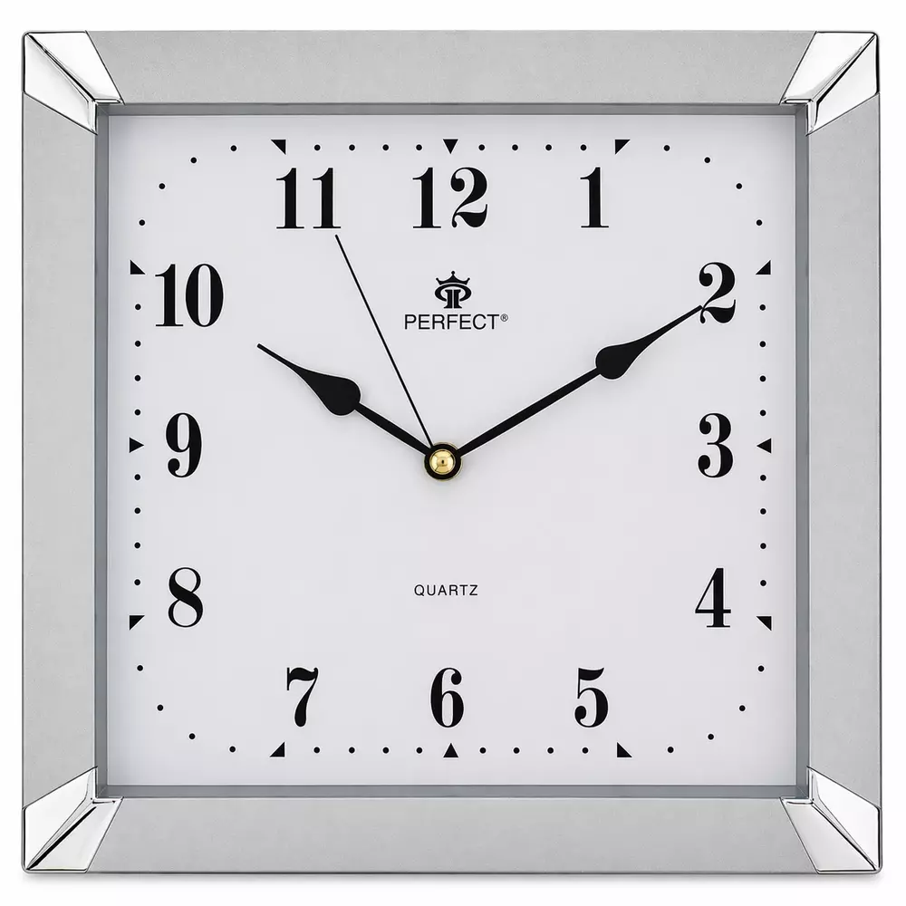 Zegar ścienny analogowy Perfect ME 17 srebrny 29X29