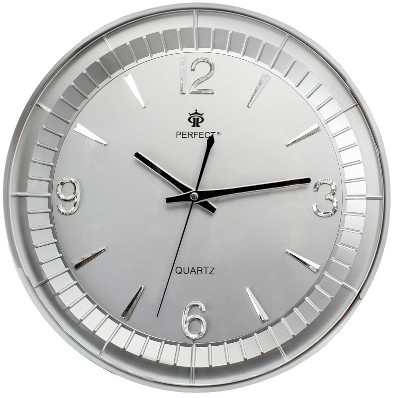 Zegar ścienny analogowy Perfect PW 151 silver Ø 34