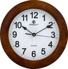 Zegar ścienny analogowy Perfect PW 994 ciemny brąz Ø 26.0CM