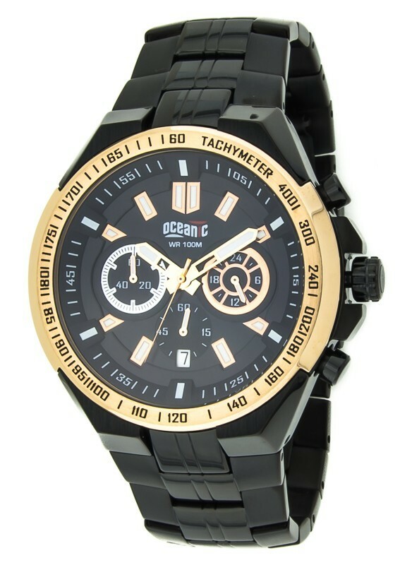 Zegarek OCEANIC CQ 170 stalowy Black/Gold/pudełko i torebka