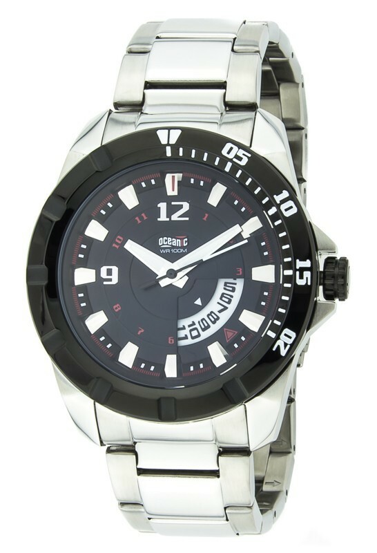 Zegarek OCEANIC CQ 173 stalowy Silver czarna tarcza/pudełko i torebka