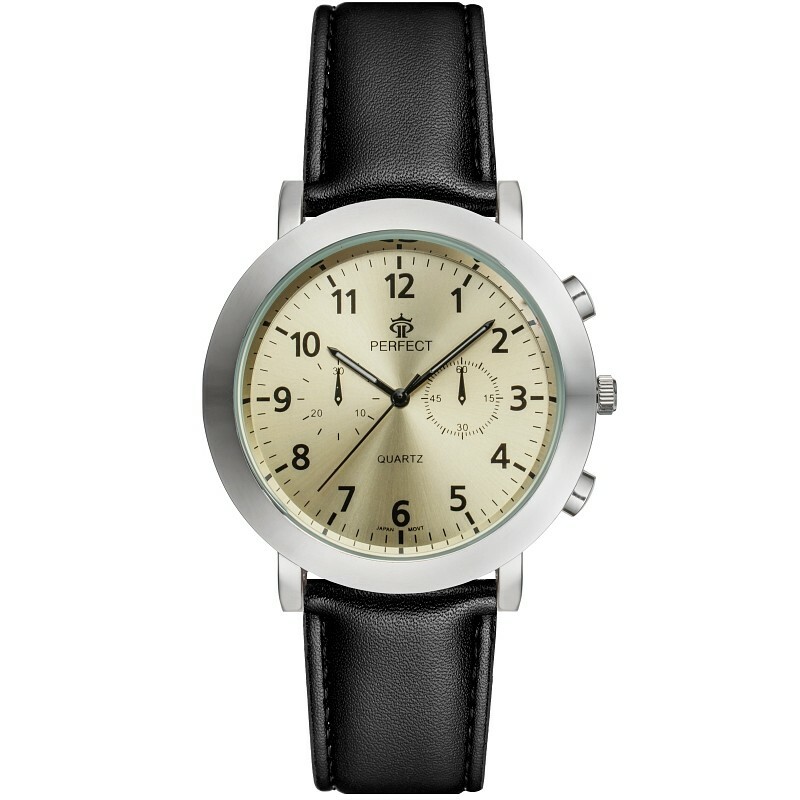 Zegarek PERFECT G510 IPS PASEK CZARNY TARCZA IVORY