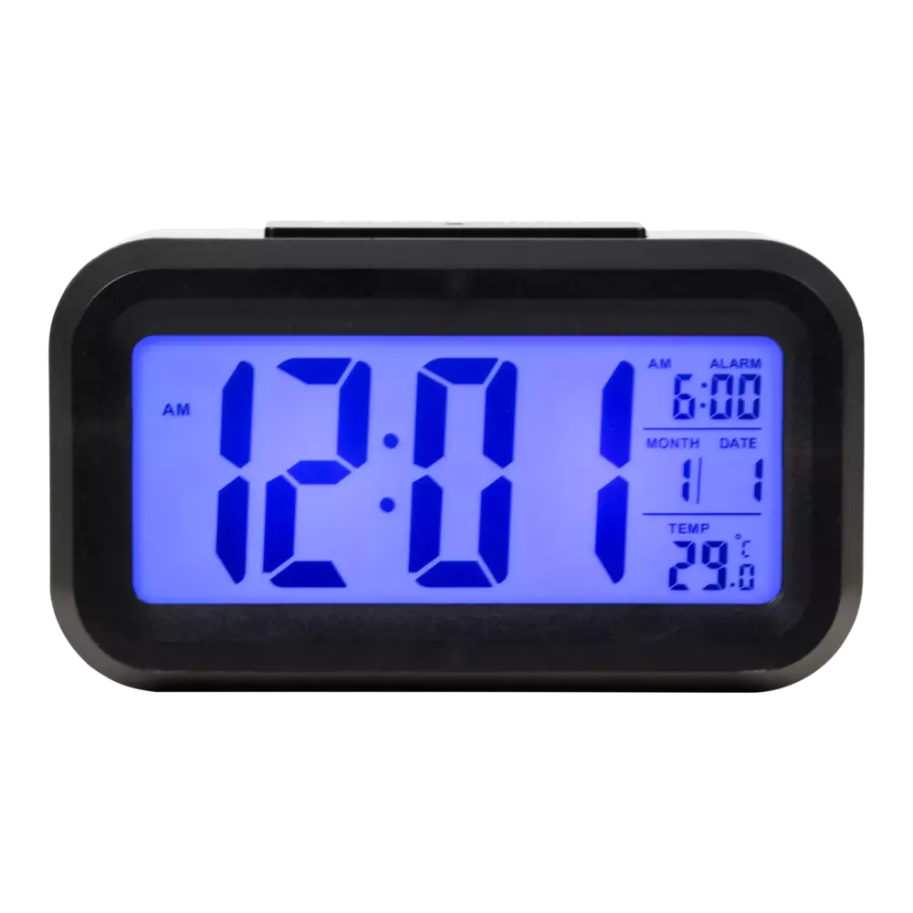 Budzik Kwarcowy Perfect LED 13701 Czarny