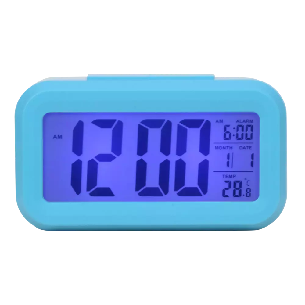 Budzik Kwarcowy Perfect LED 13701 Niebieski