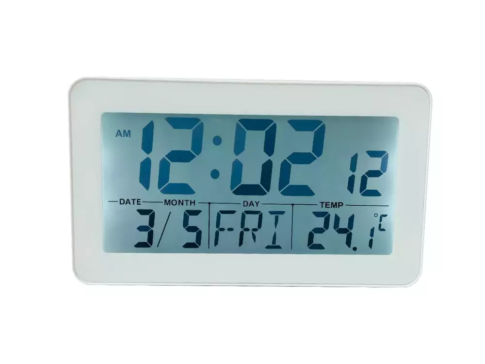 Budzik LCD Perfect JB-8203 Biały