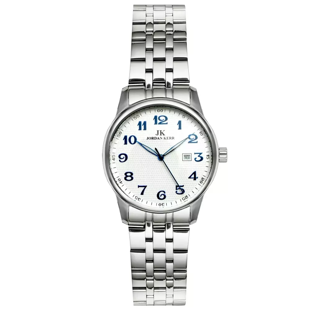 Zegarek Jordan Kerr C4008 stalowy metal CYFRA BLUE