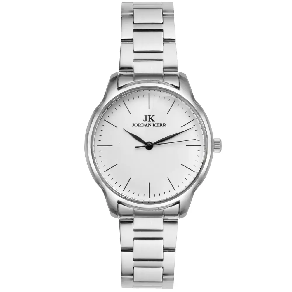 Zegarek Jordan Kerr C4018 stalowy silver TARCZA WHITE