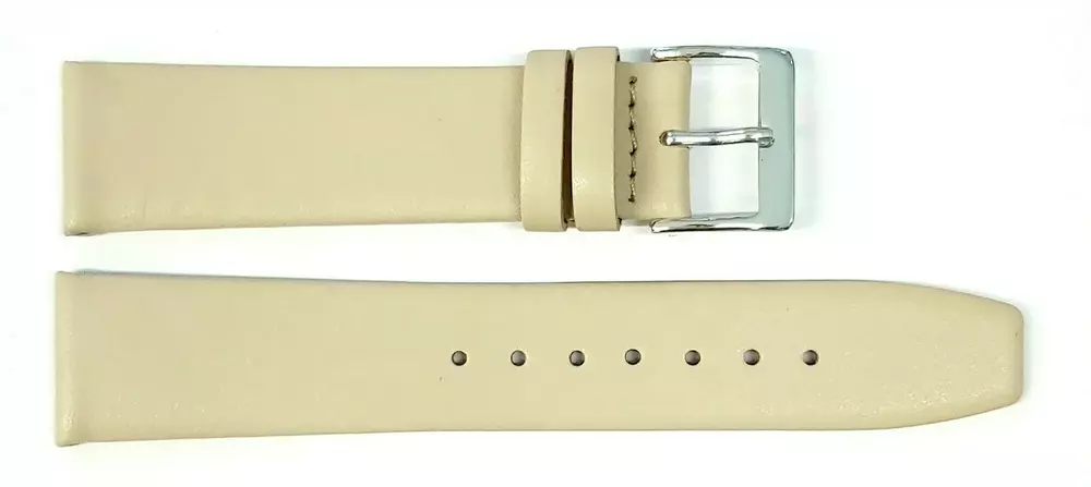 Pasek Chermond A132 Beżowy Klamra Srebrna 20mm