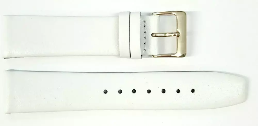 Pasek Chermond A132 Biały Klamra Złota 20mm