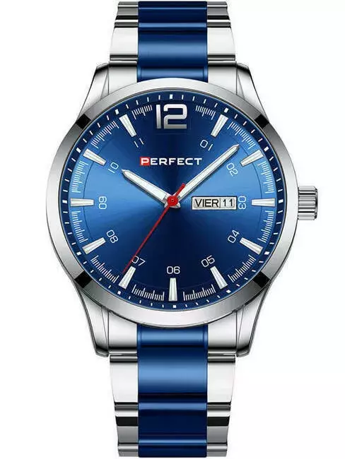 Zegarek PERFECT M115B - 03 SILVER TARCZA BLUE