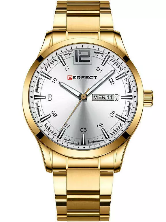 Zegarek PERFECT M115B - 04 GOLD TARCZA SILVER