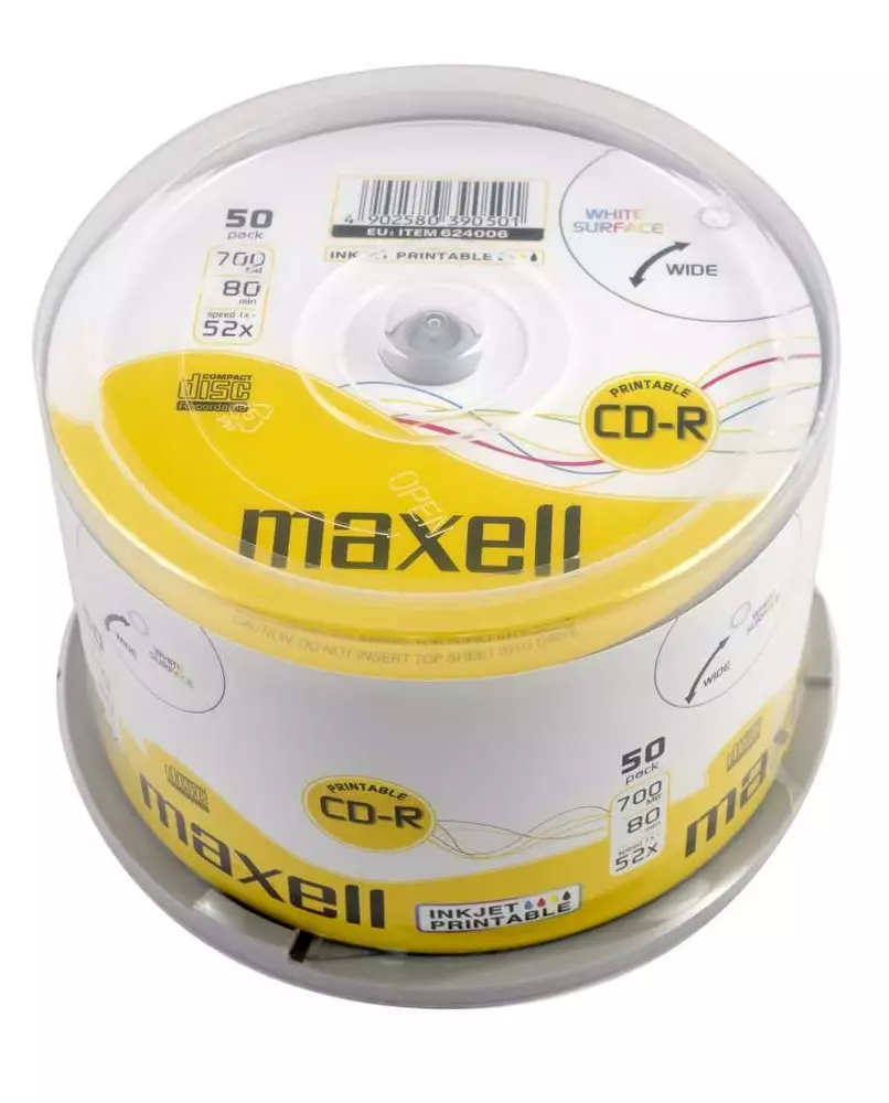 Płyty Maxell 624006 CD-R 80 PR 50S 52x WI /50szt/ PRINTABLE