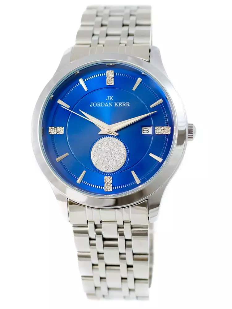 Zegarek kwarcowy JK L1065 IPS niebieska tarcza