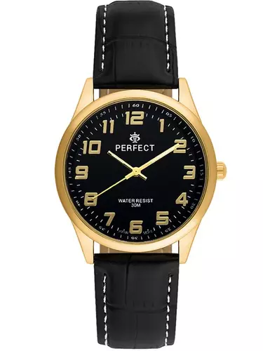 Zegarek Kwarcowy PERFECT C405L-08 Gold TARCZA CZARNA 1