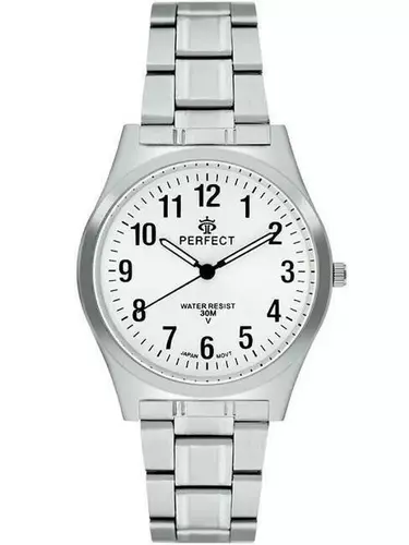 Zegarek Kwarcowy PERFECT R52-01 Metal Standard Męski tarcza biała 1