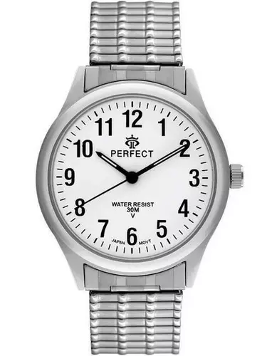 Zegarek Kwarcowy PERFECT XM281-01 Silver Gumka męska 1