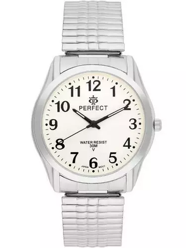 Zegarek Kwarcowy PERFECT X410-03 Silver Gumka męska TARCZA SILVER 1