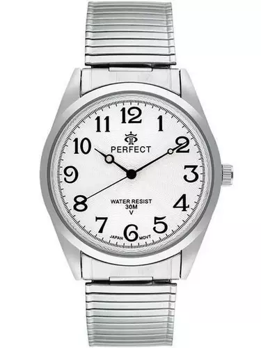 Zegarek Kwarcowy PERFECT X532-02 Silver Gumka męska TARCZA SILVER 1