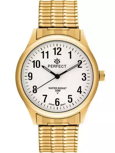 Zegarek Kwarcowy PERFECT X281-12 Gold Gumka męska TARCZA SILVER 1