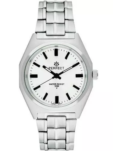Zegarek Kwarcowy PERFECT P186-01 tarcza biała index black 1