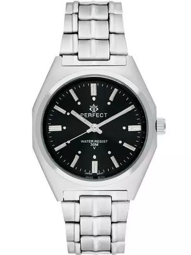 Zegarek Kwarcowy PERFECT P186-04 tarcza black index silver 1