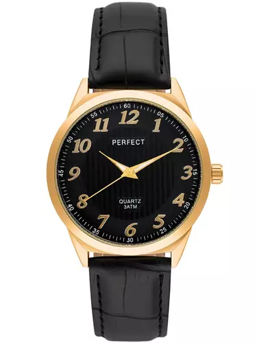 Zegarek Kwarcowy PERFECT C203-08 GOLD TARCZA CZARNA 1