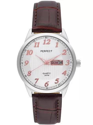 Zegarek Kwarcowy PERFECT C203B-04 PNP PASEK BRĄZOWY 1