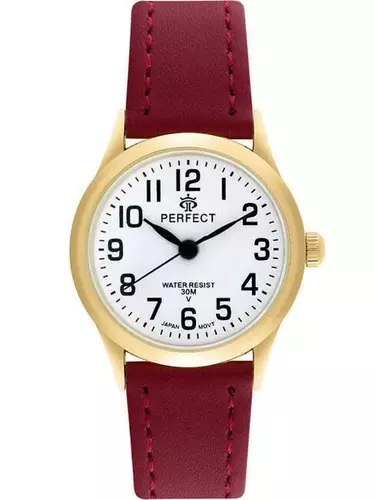 Zegarek Kwarcowy PERFECT LXC048G-04 Blister Damski XXL  PASEK BORDO 1