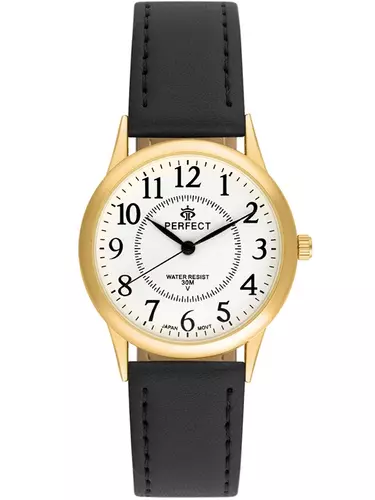 Zegarek PERFECT GP009-11 Blister MĘSKI GOLD PASEK CZARNY 1