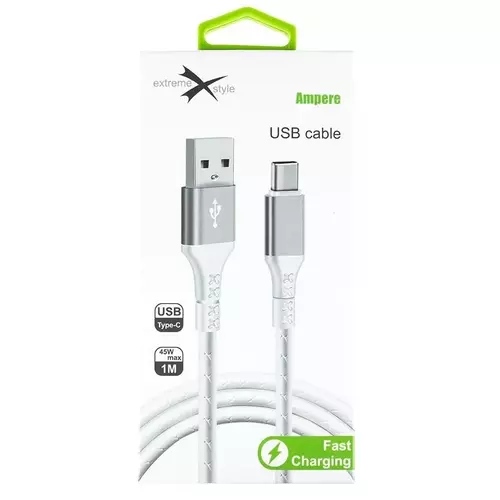 Kabel eXtremestyle Ampere USB Typ C 1m biały 1
