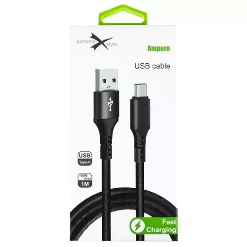 Kabel eXtremestyle Ampere USB Typ C 1m czarny 1