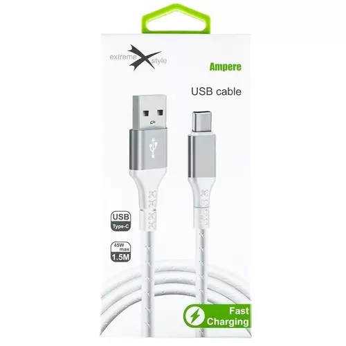 Kabel eXtremestyle Ampere USB Typ C 1,5m biały 1
