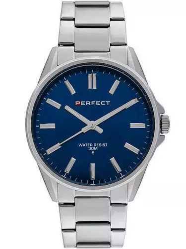 Zegarek PERFECT M148 02  SILVER TARCZA NIEBIESKA 1