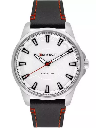 Zegarek PERFECT W143 -01 IPS PASEK CZARNY TARCZA SREBRNA 1